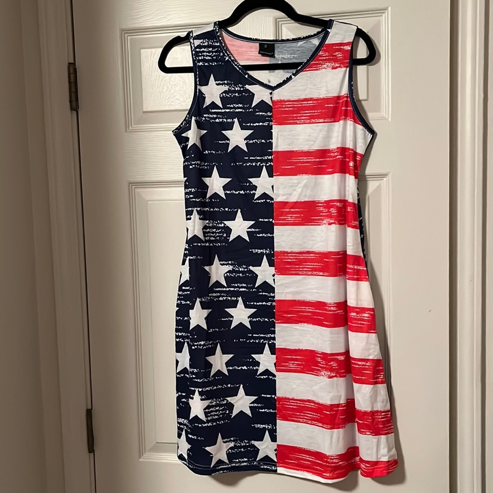 Stars and Stripes dress/swimsuit coverup size M